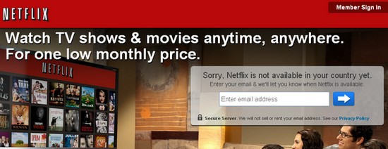 A Netflix nem elérhető az Ön országában