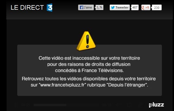 French TV3 unavailable geo block