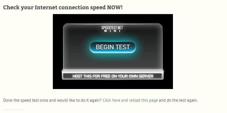 Sjekk din Internett hastighet