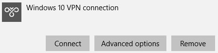 Windows 10 VPN connection