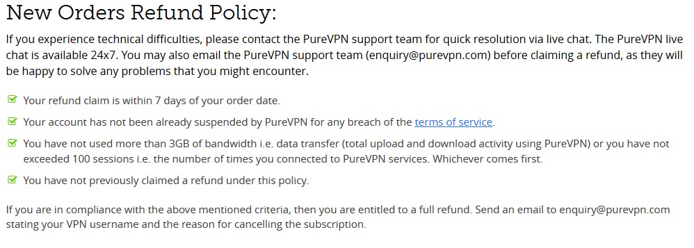 PureVPN and their Refund Policy