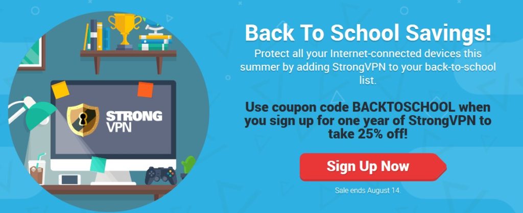 25% discount on annual StrongVPN packages