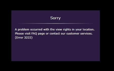 Do you get error 3222 when watching beIN Sports? What is the solution?