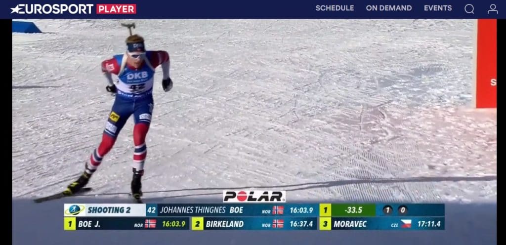 Jeg ser skiskyting på Eurosportplayer i utlandet med HideMyAss