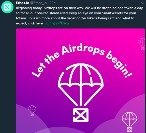 Ethos is planning to drop one new token every day