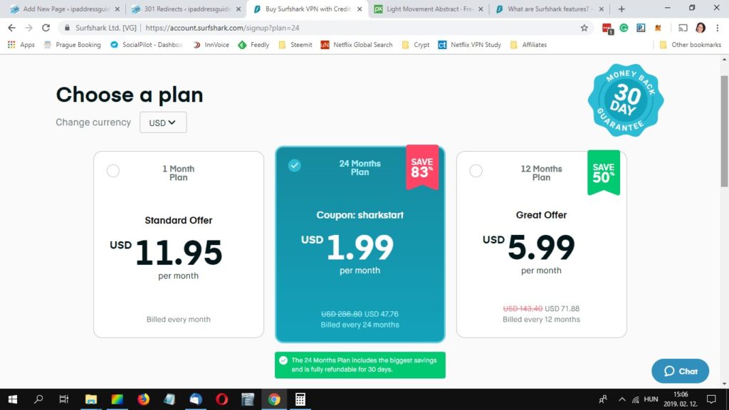The SurfShark VPN price plans