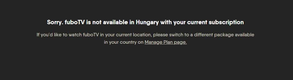 Sorry. fuboTV is not available in your current location...
