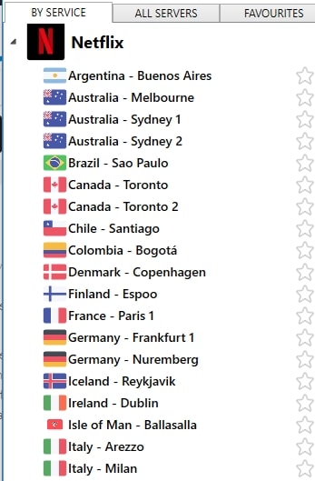 Some of the Netflix countries you can unblock with PrivateVPN