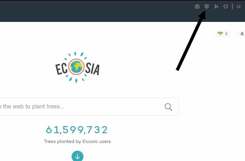 Disabling the ad-blocker for Ecosia in Opera