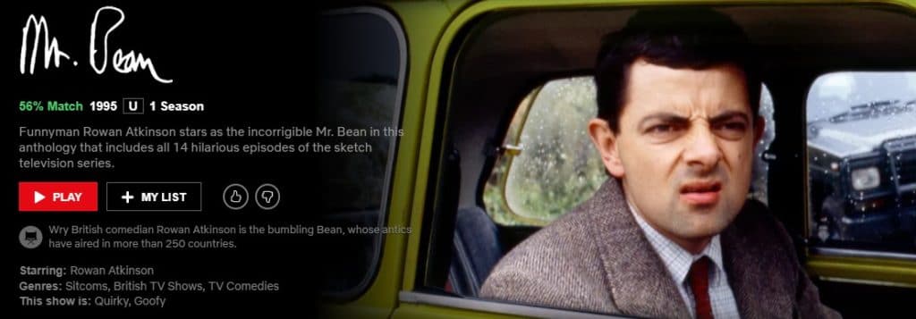 How can I watch Mr. Bean on Netflix?