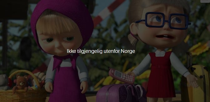 Vi får en feilmelding i det vi forsøker å se NRK på nettet i utlandet.