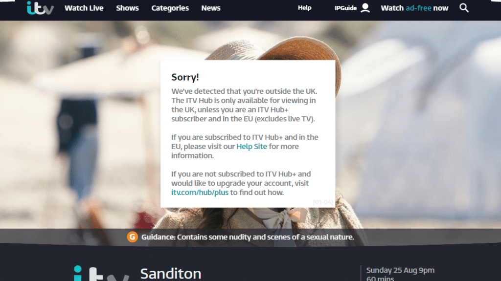 Do you see this error message when you try to watch Sanditon on ITV online?