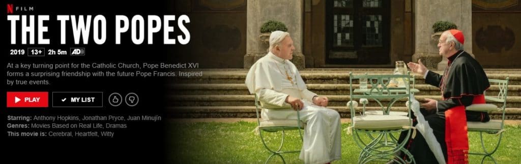The Two Popes Netflix