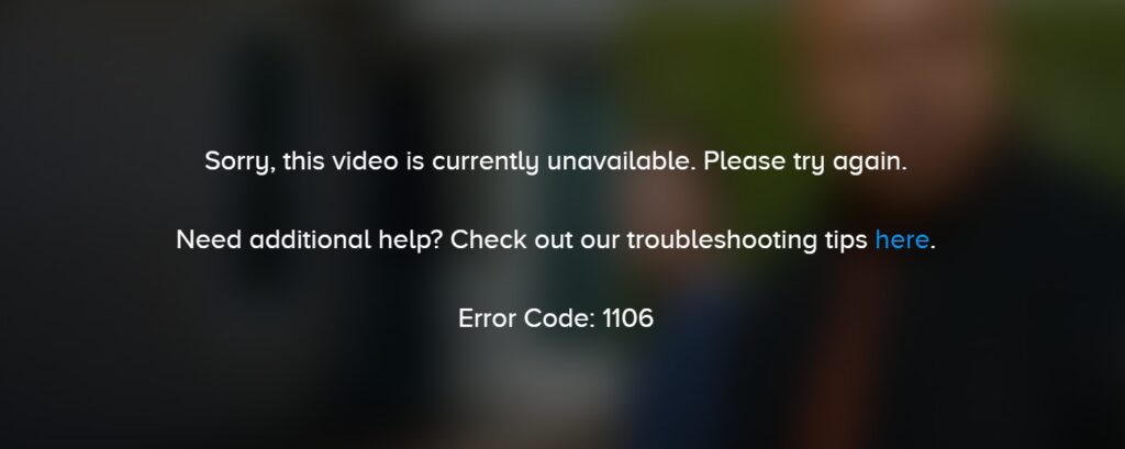 What is error 1106 on CBS? How to get rid of it? What is causing the 1106 error?