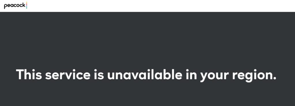 PeacockTV no está disponible en su país