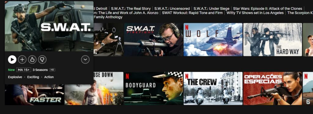 Er det mulig å se S.W.A.T. på Netflix?