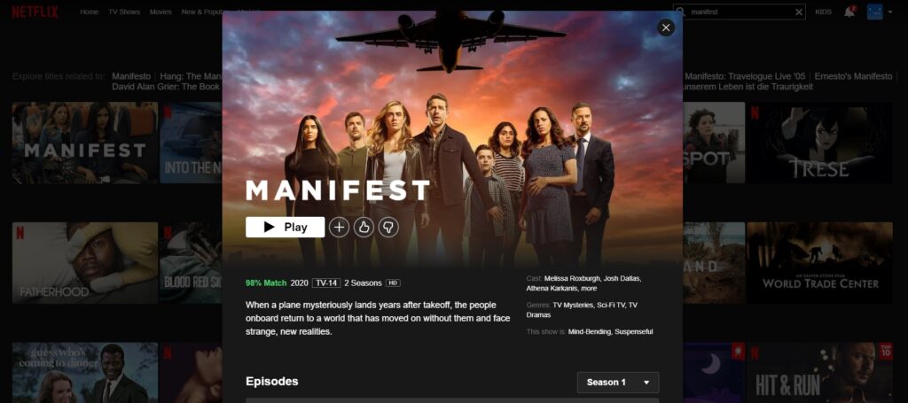 How can I watch Manifest on Netflix?