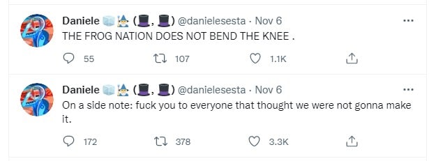 rude tweets from Daniele Sesta