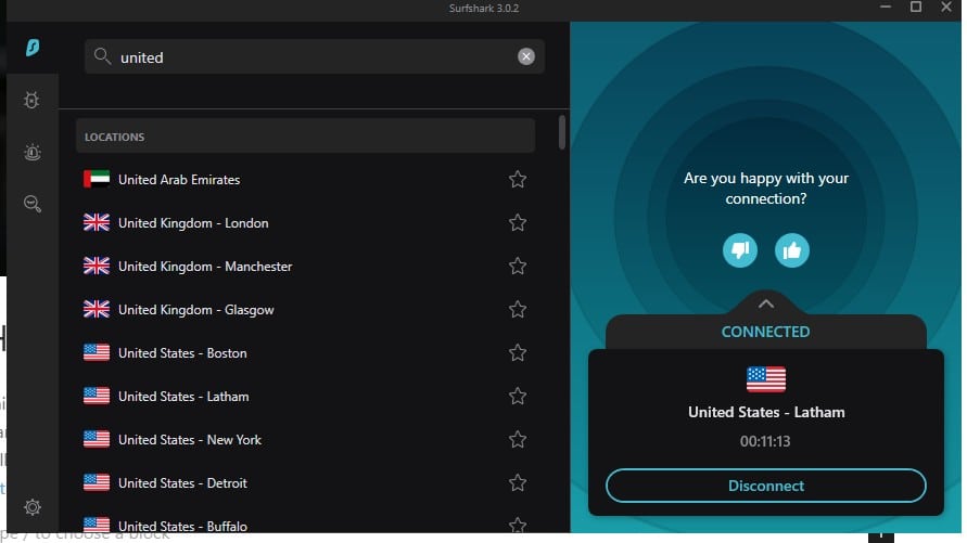 connect to usa server with surfsharkvpn