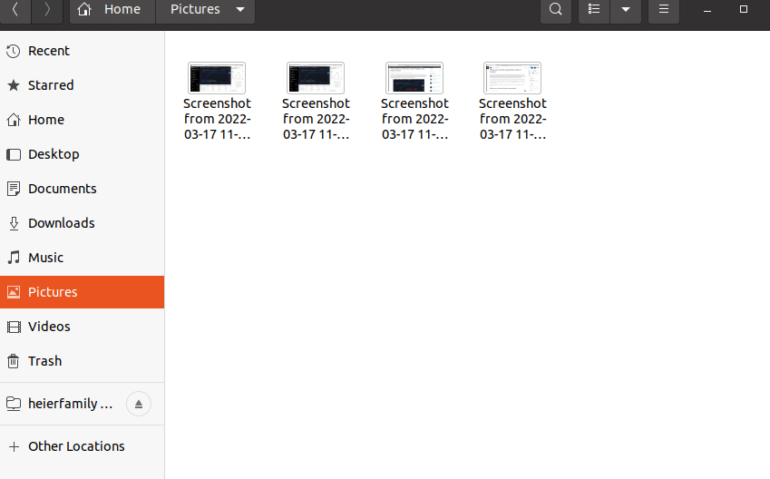 Where can I find the screenshots I make in Ubuntu?