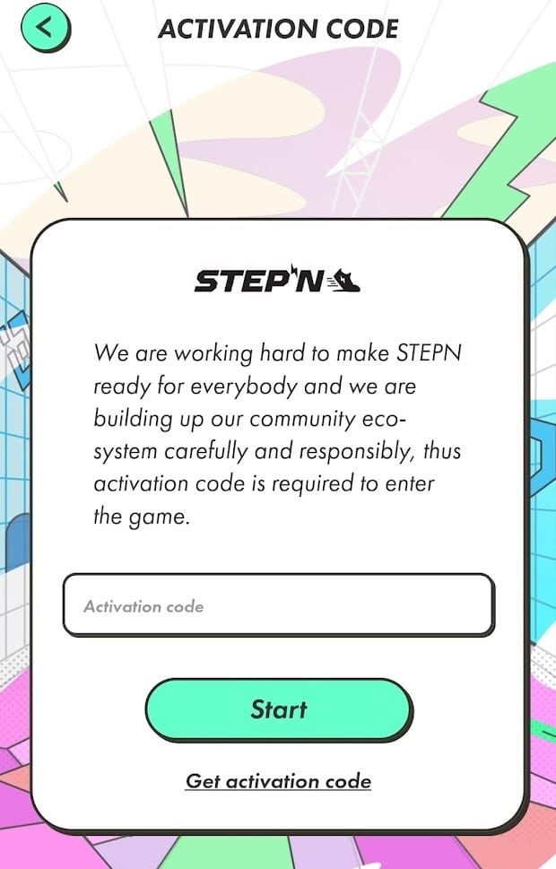 stepn activation code