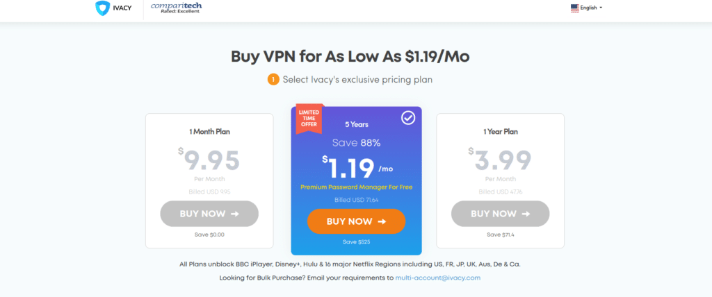 ivacyvpn pricing