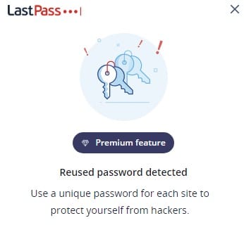 reused password detected