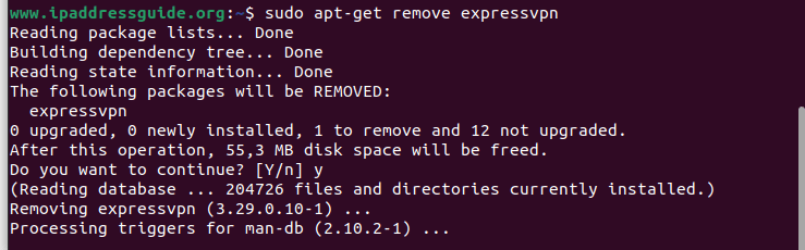 remove expressvpn from ubuntu