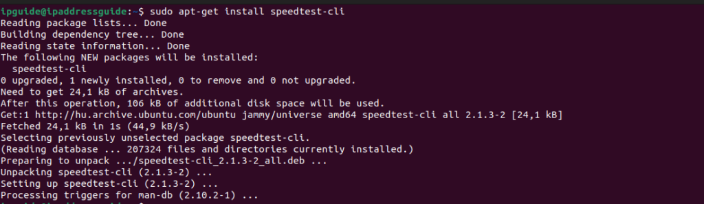 speedtest in command line ubuntu