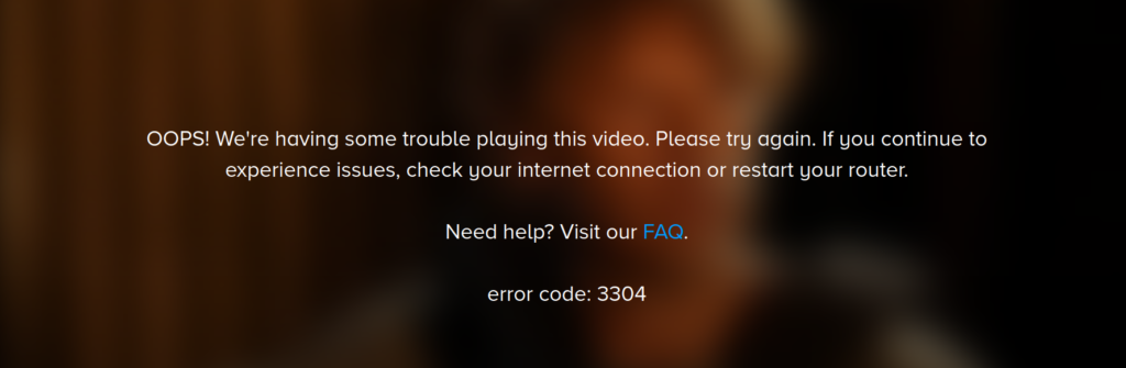 ошибка 3304 на веб-сайте CBS.