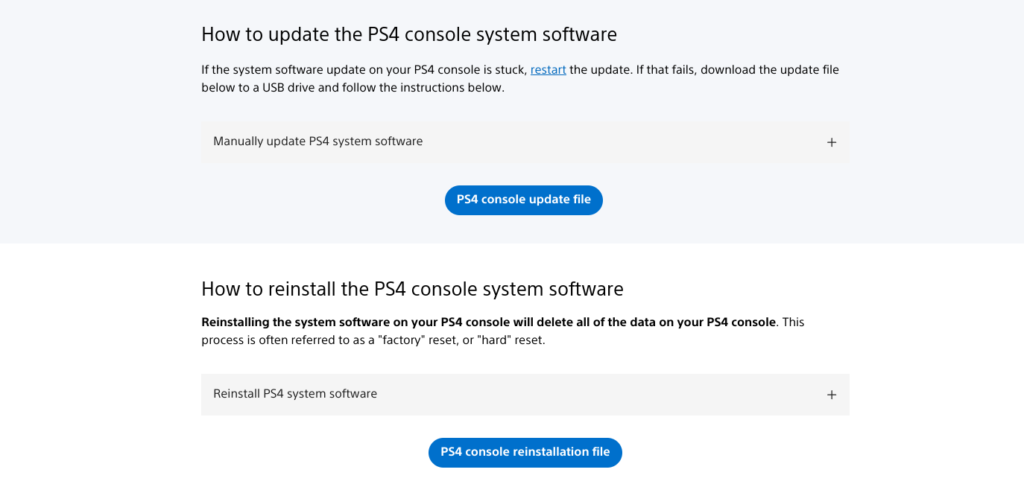 ps4 system update error