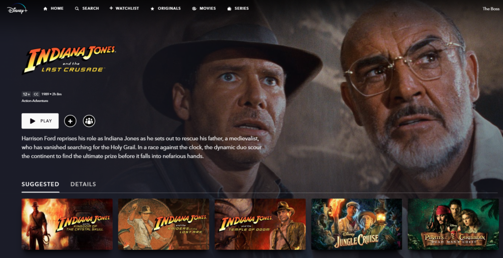 Where to watch the first four Indiana Jones movies online?