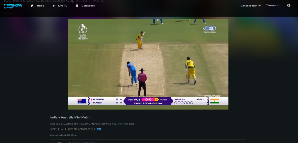 cricket world cup live stream
