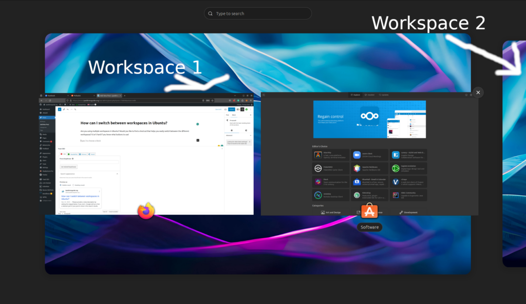 swap workspaces in ubuntu